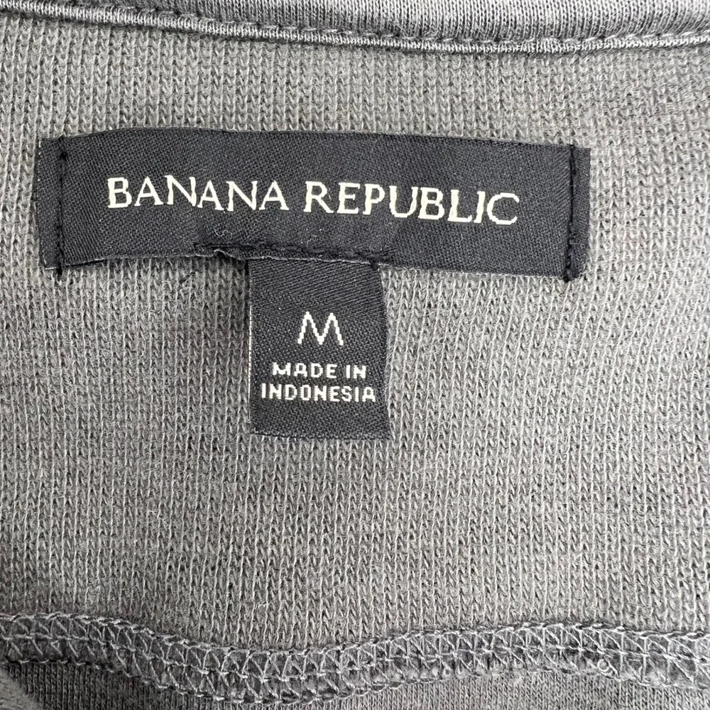 Banana Republic Mens Gray green Quarter Zip‎ Sweatshirt Pullover Size M